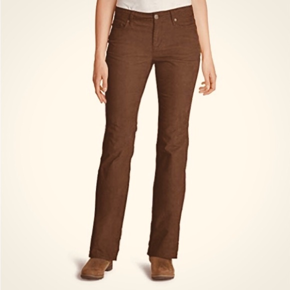 EDDIE BAUER Pants Size 8 Corduroy Flare Brown Retro A031 - Picture 9 of 9